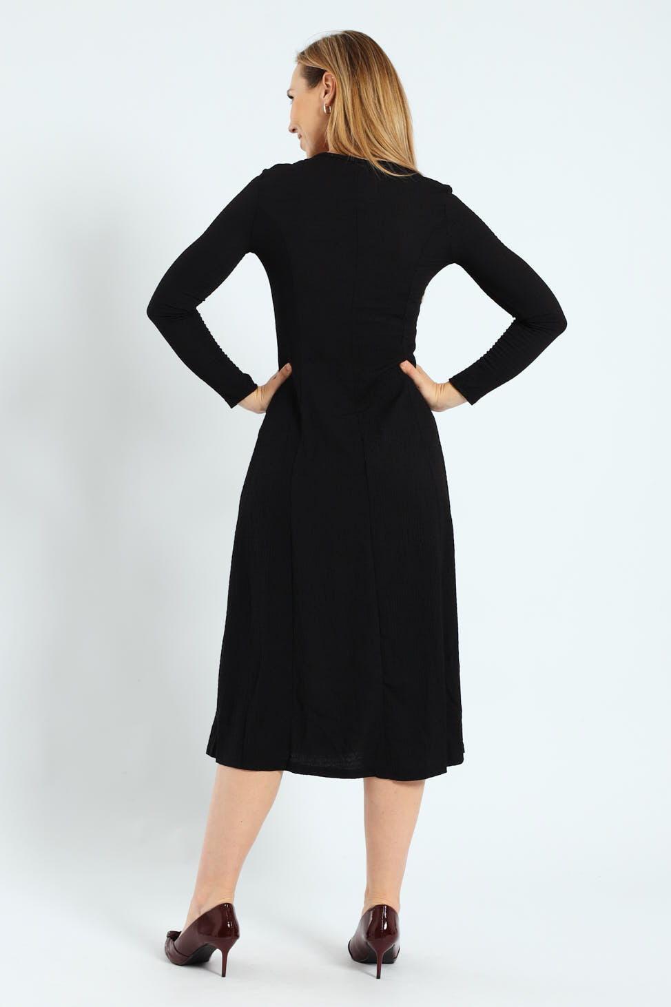 Fit & Flare Panelled Knit Midi Dresses