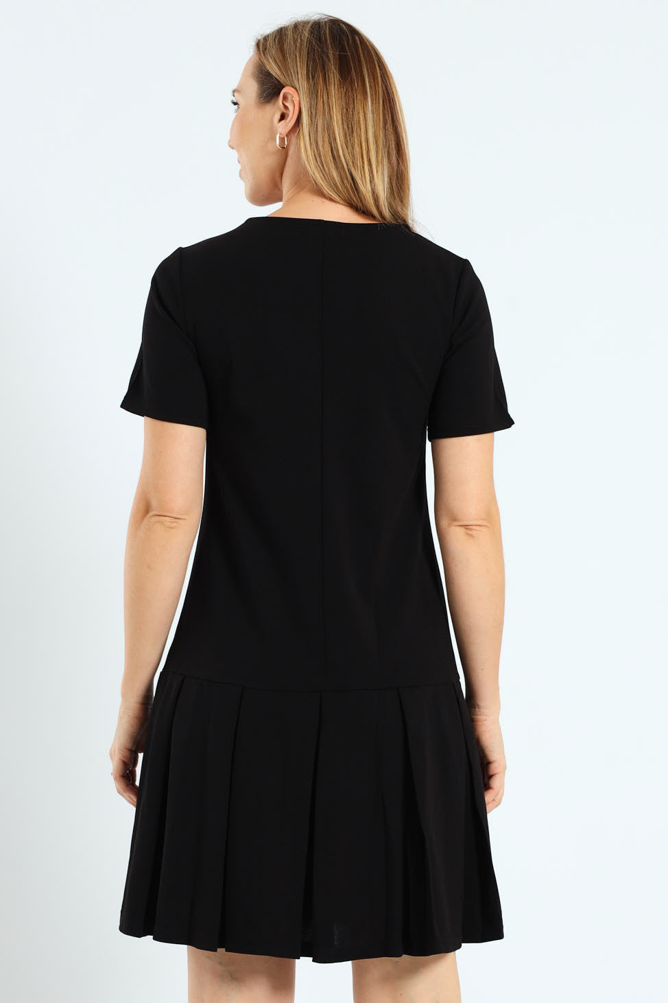 Box Pleated Hem Shift Dress