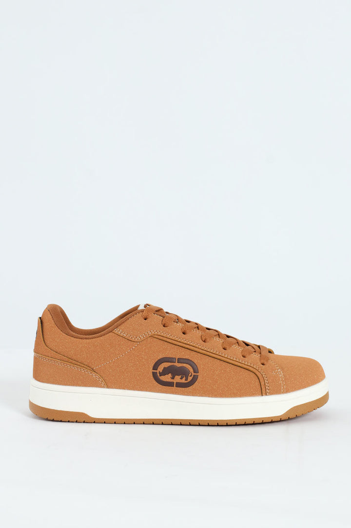 Lace Up Sneaker With Rhino Embossing - Brown