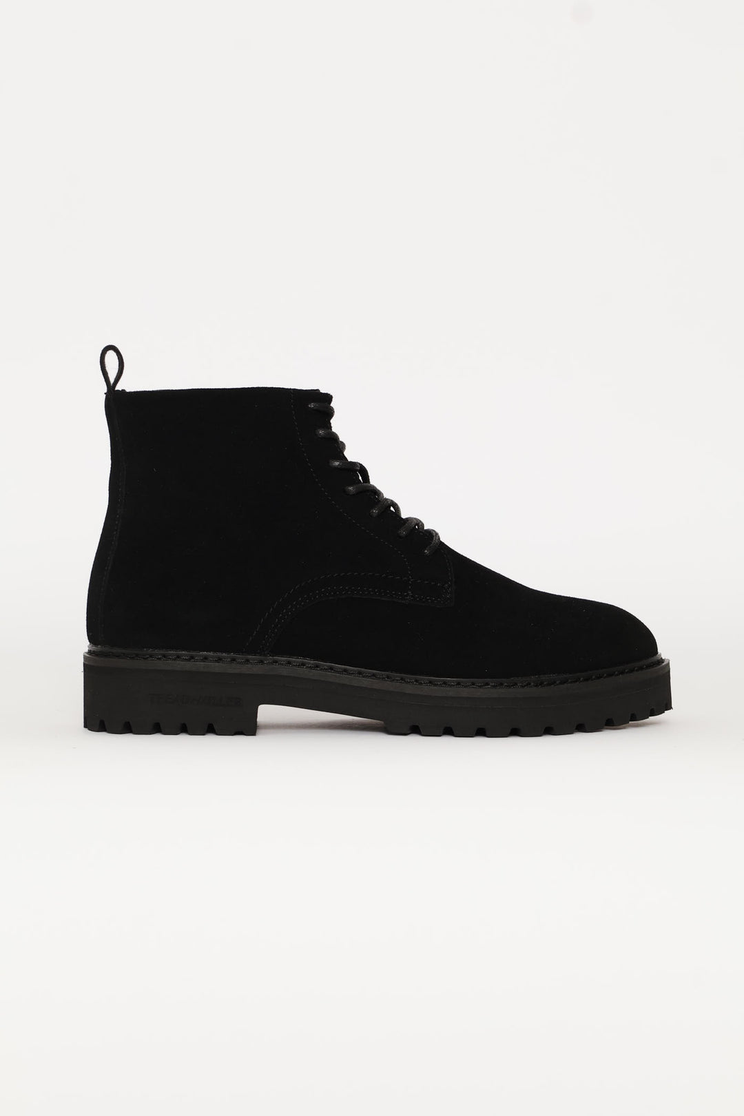 Nubuck Lace Up Worker Boot - Black