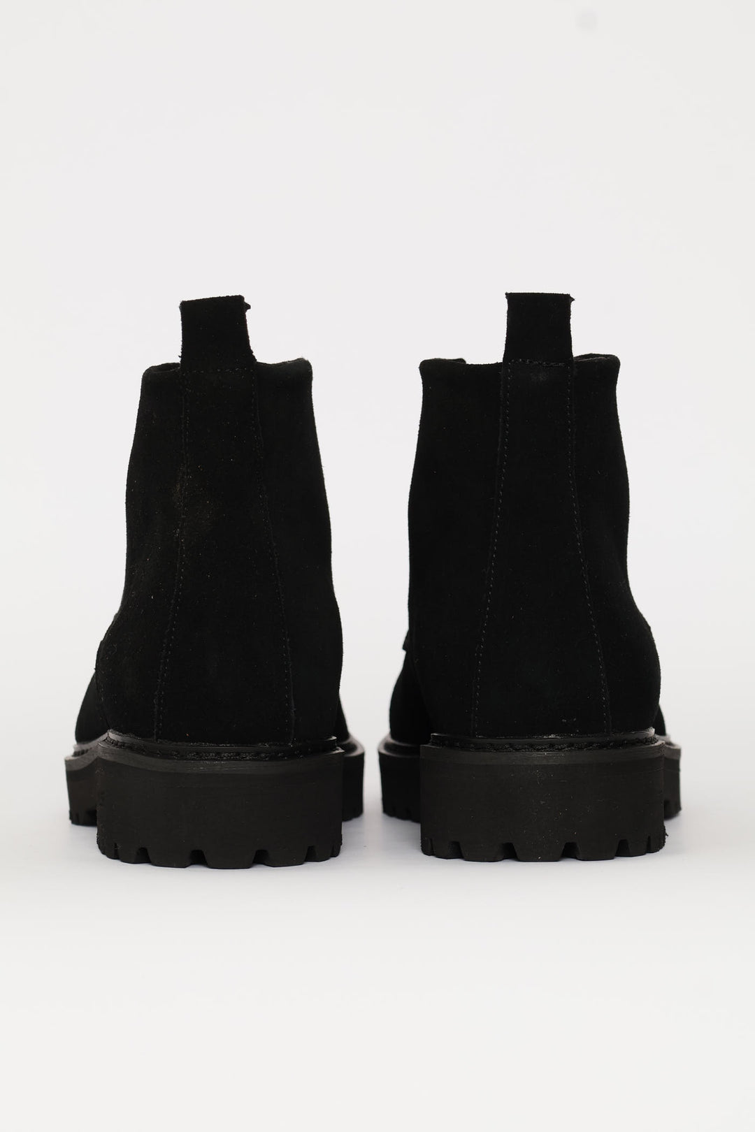 Nubuck Lace Up Worker Boot - Black