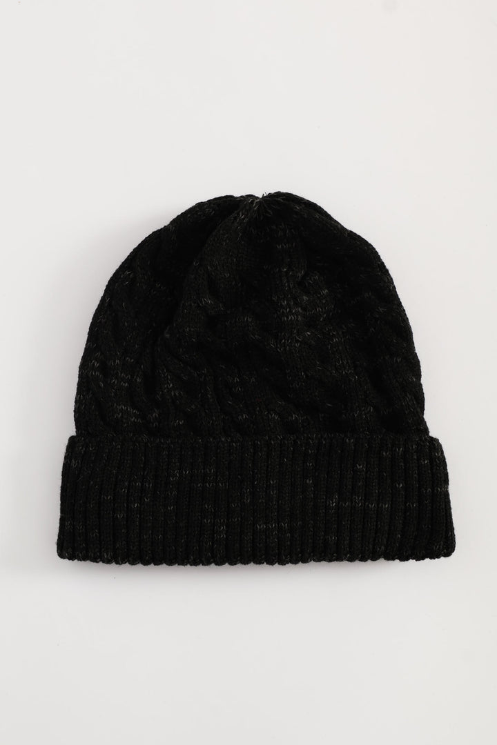 Cable Knit Beanie - Charcoal