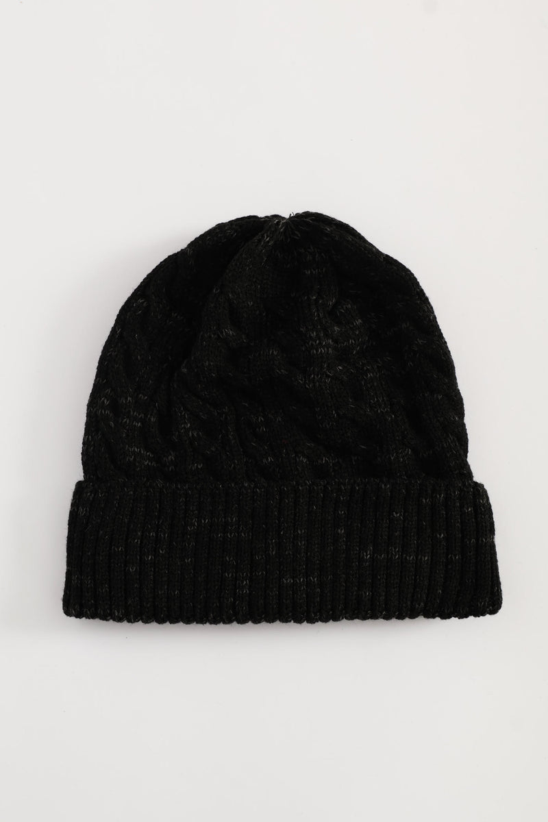 Cable Knit Beanie - Charcoal
