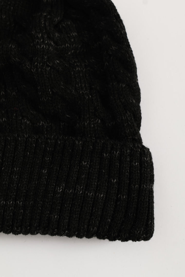 Cable Knit Beanie - Charcoal