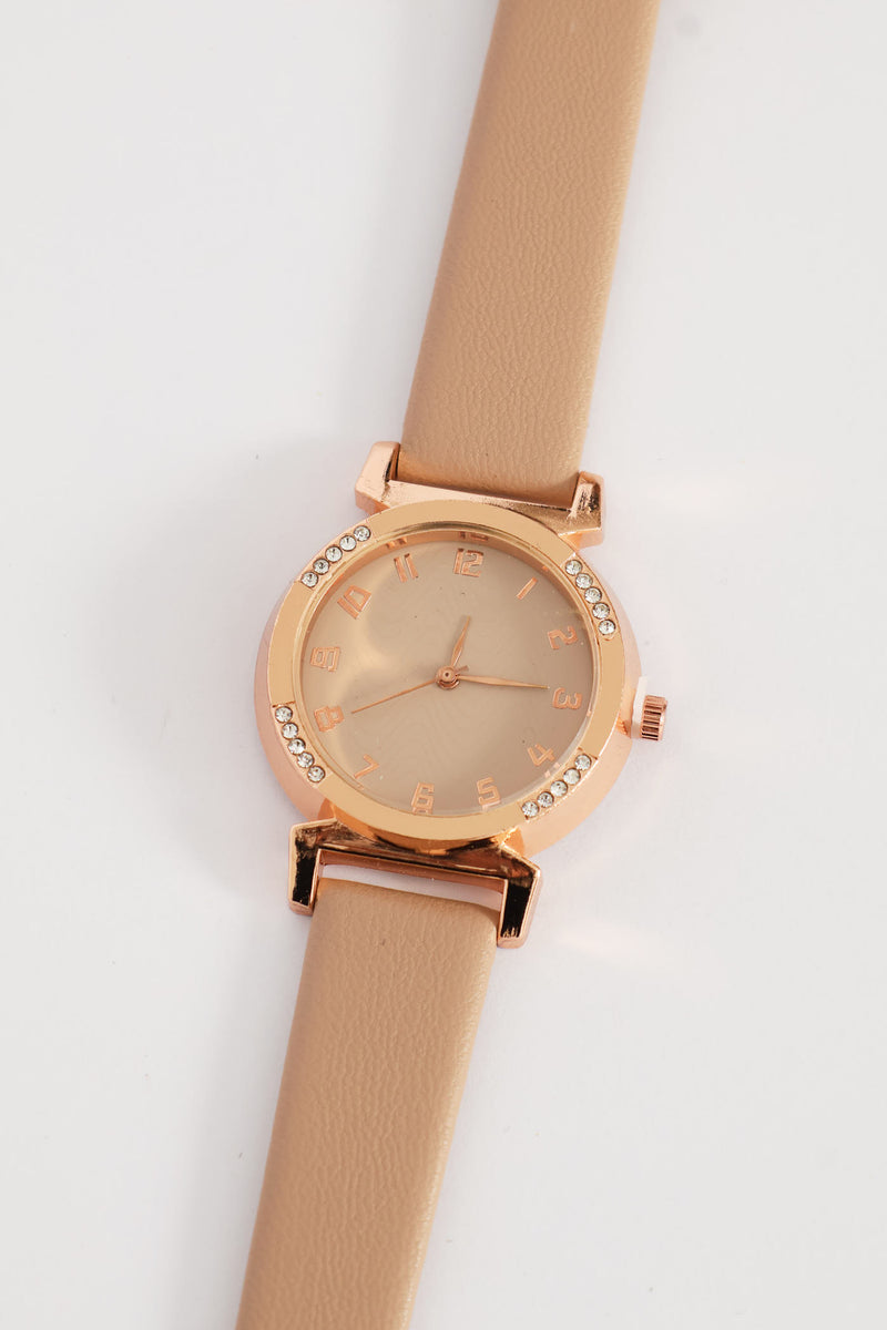 Pattern Dial Watch - Tan