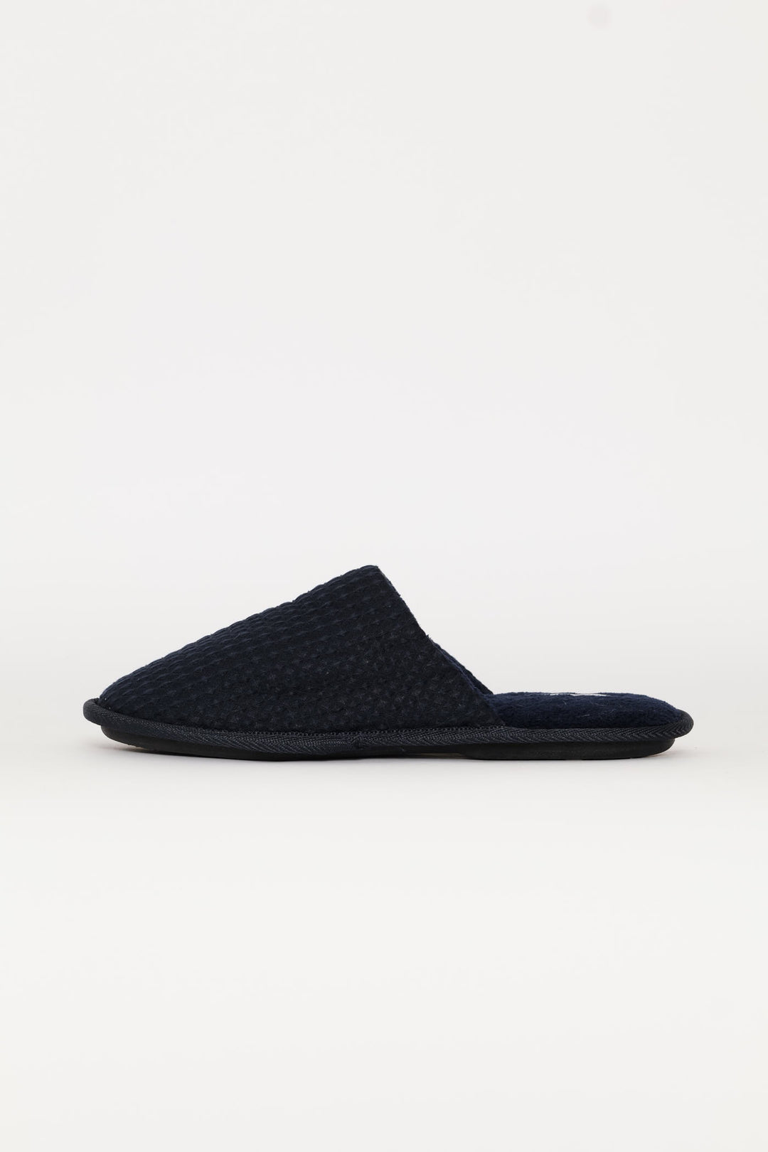 Soft Waffle Knit Upper Slipper - Navy