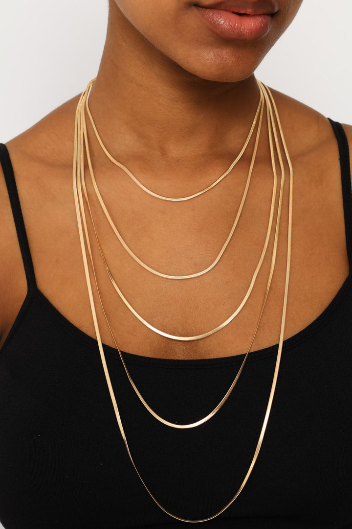 Multi Layer Snake Chain Neckalce - Gold
