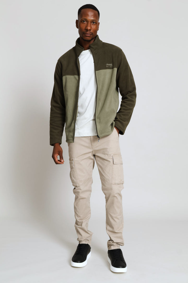 Fleece Zip Through Jacket - Olive