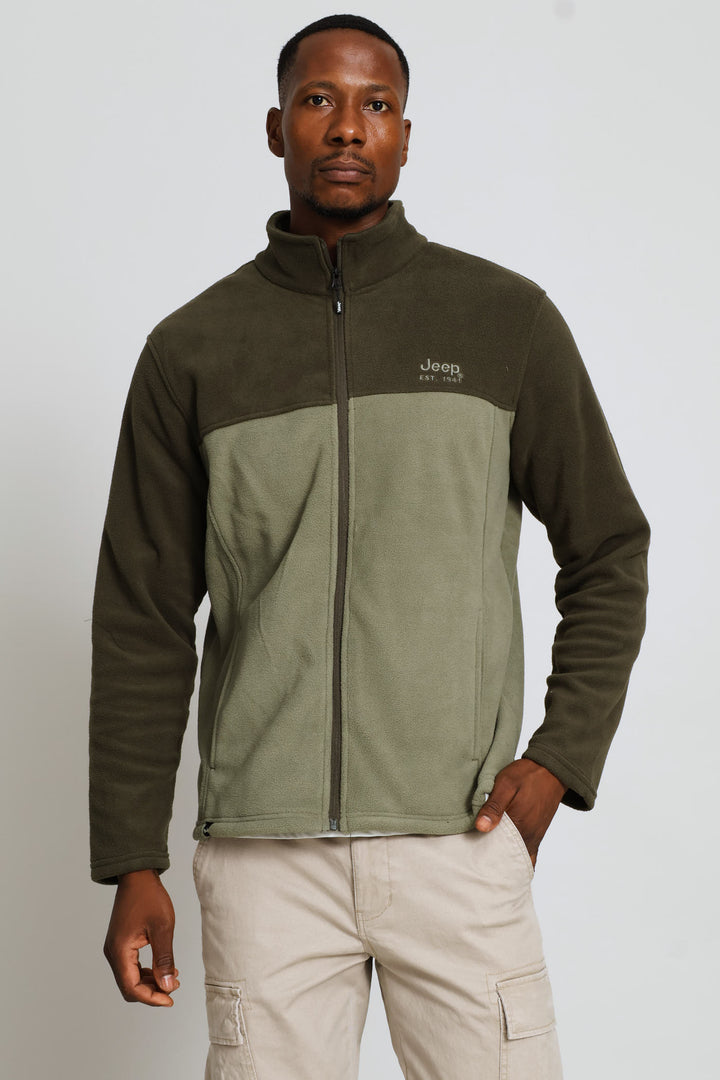 Fleece Zip Through Jacket - Olive