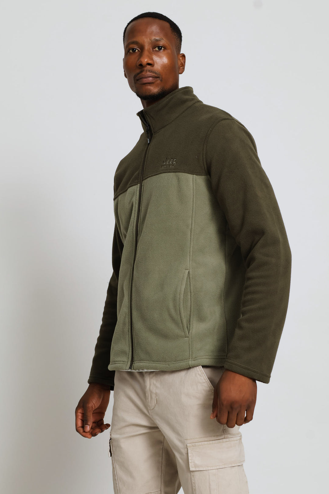 Fleece Zip Through Jacket - Olive