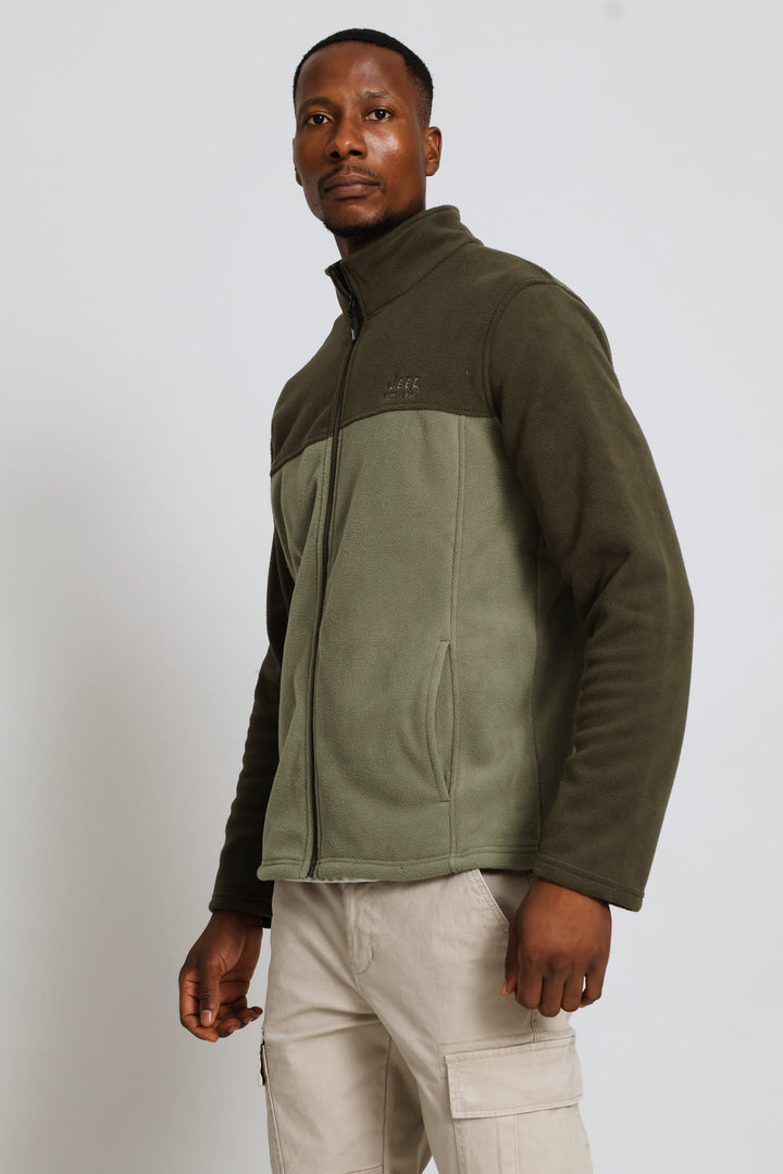 Fleece Zip Through Jacket - Olive
