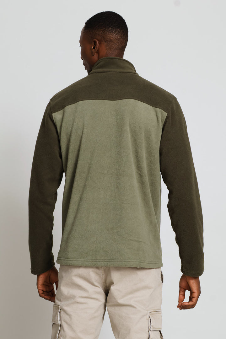 Fleece Zip Through Jacket - Olive
