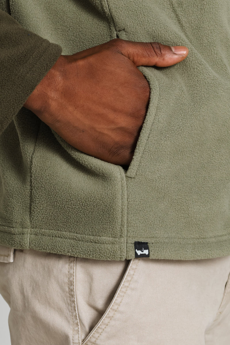 Fleece Zip Through Jacket - Olive
