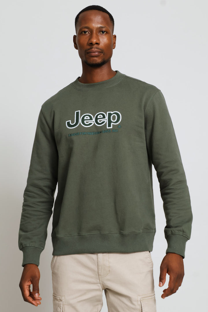 Core Applique Fleece Crewneck - Sage