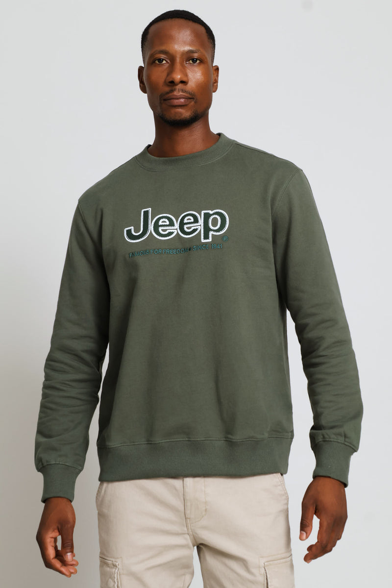 Core Applique Fleece Crewneck - Sage