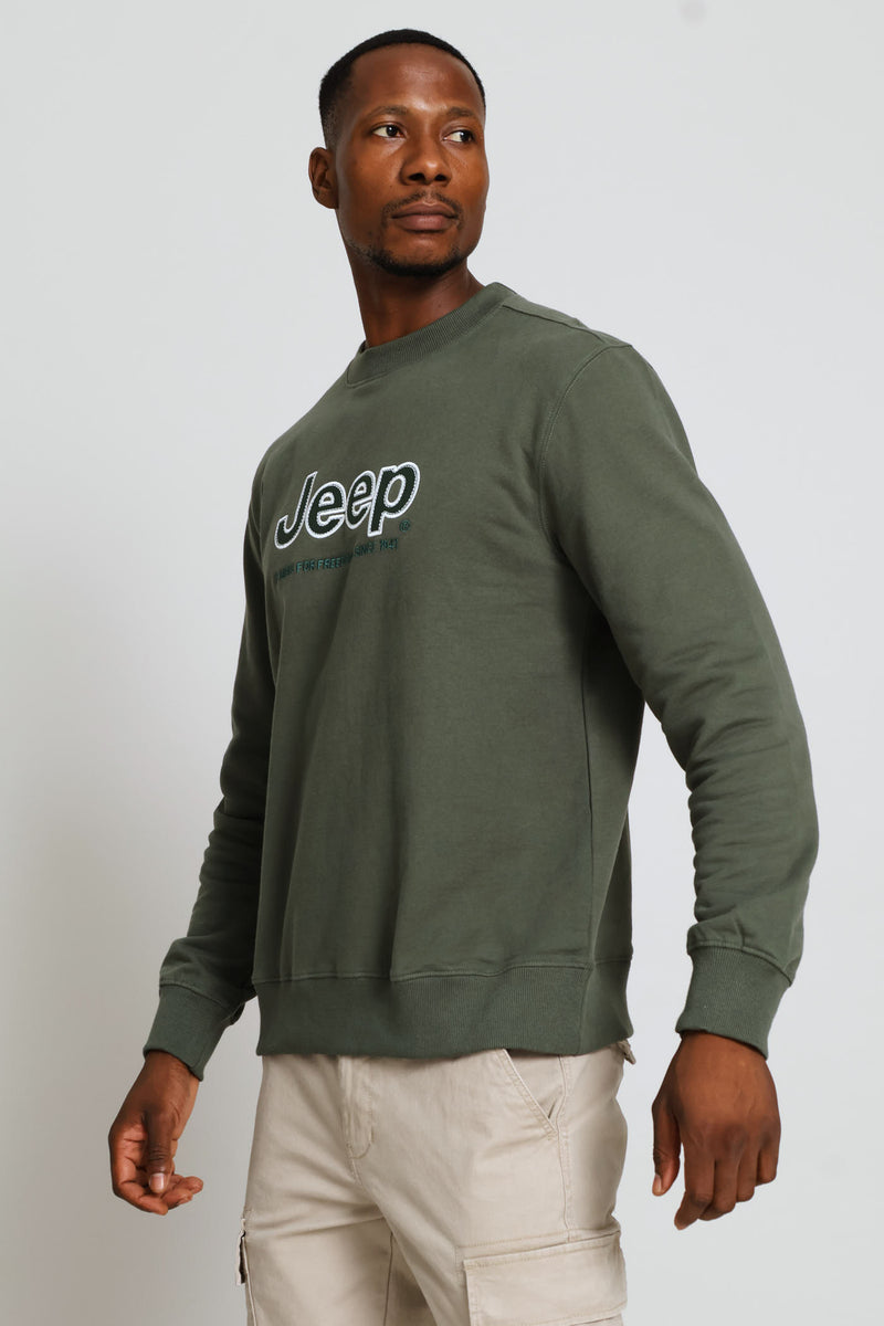 Core Applique Fleece Crewneck - Sage