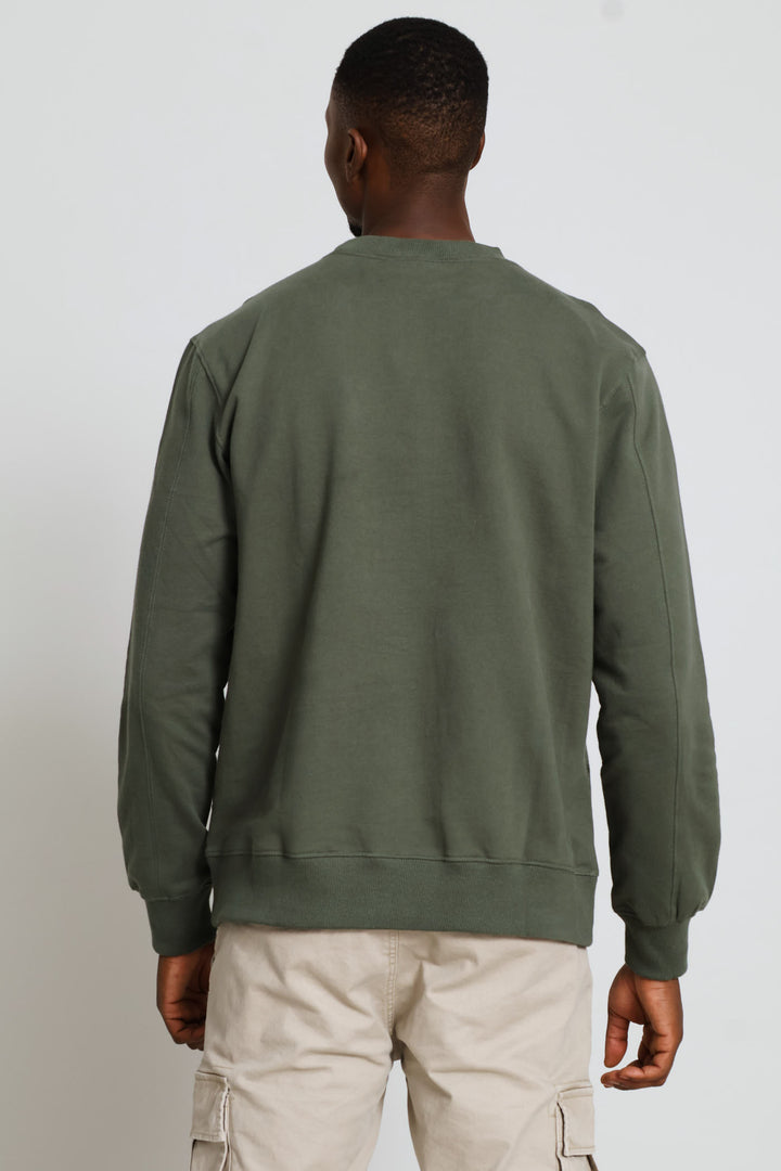 Core Applique Fleece Crewneck - Sage