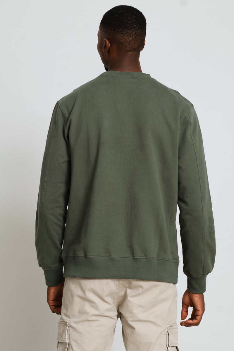 Core Applique Fleece Crewneck - Sage