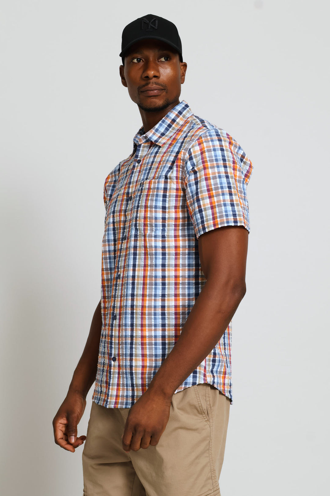 Short Sleeve Seersucker Shirt - Multi