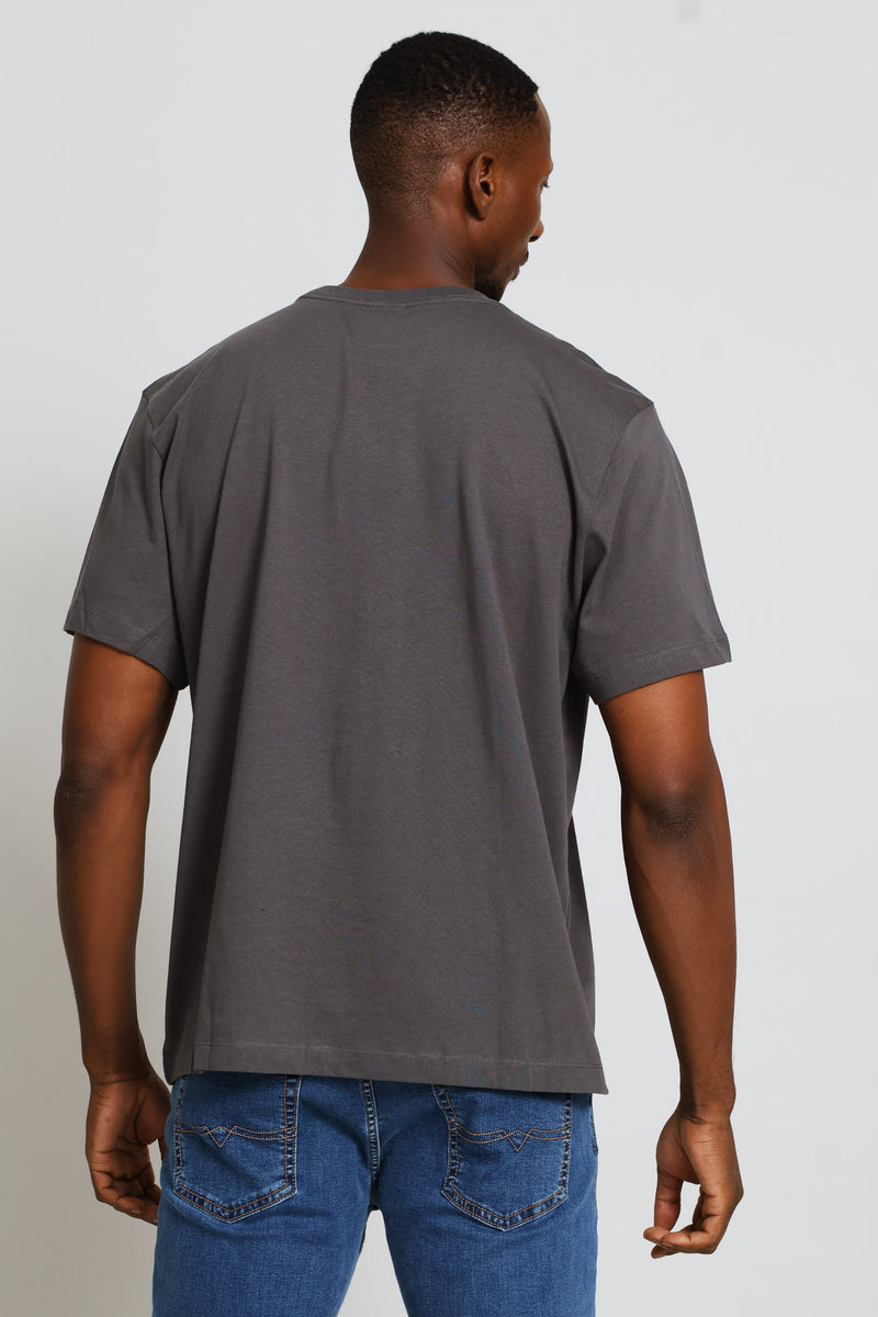 Essential Center Logo Relaxed Tee - Grey