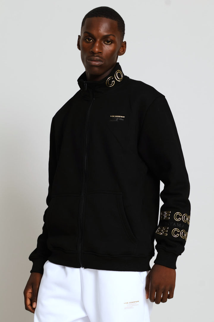 Nkosi Zip Through Top - Black