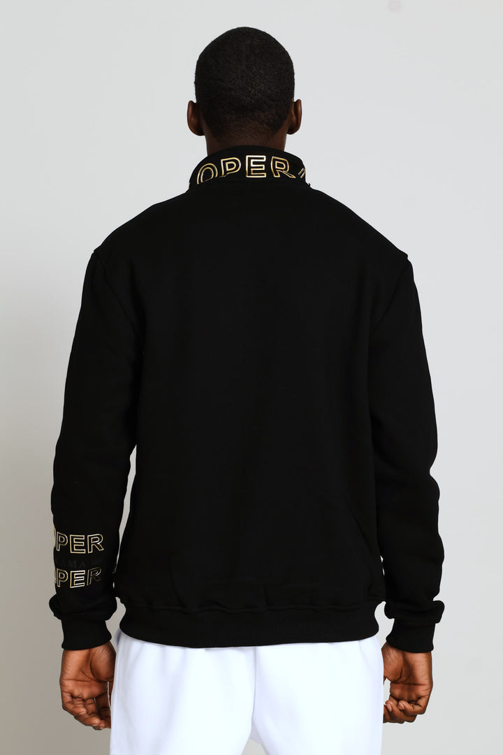 Nkosi Zip Through Top - Black
