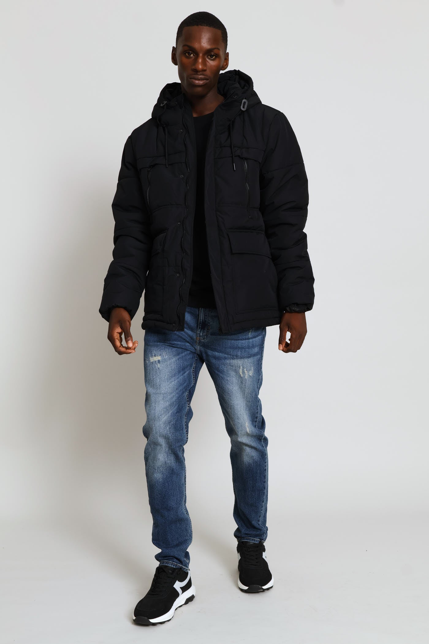 Mens Zip Parker Jacket - Black – Edgars