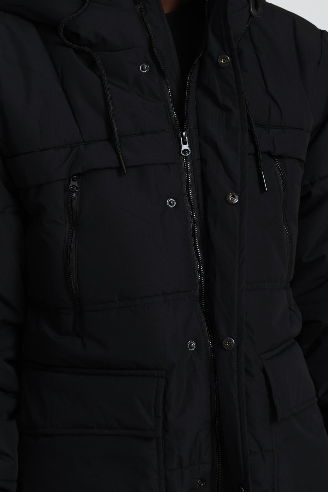 Zip Parker Jacket - Black