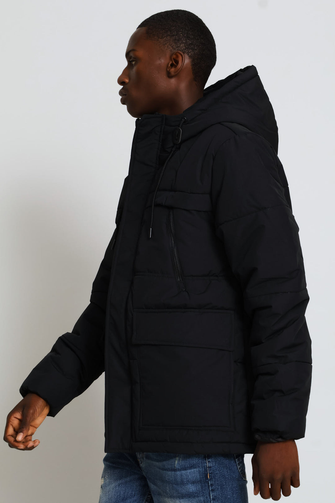 Zip Parker Jacket - Black