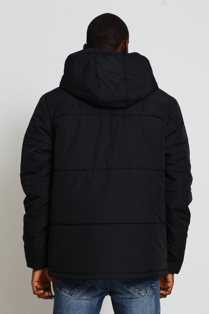 Zip Parker Jacket - Black