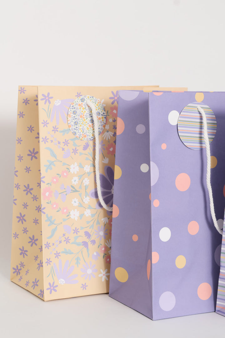 4 Pack Floral Bags - Yellow
