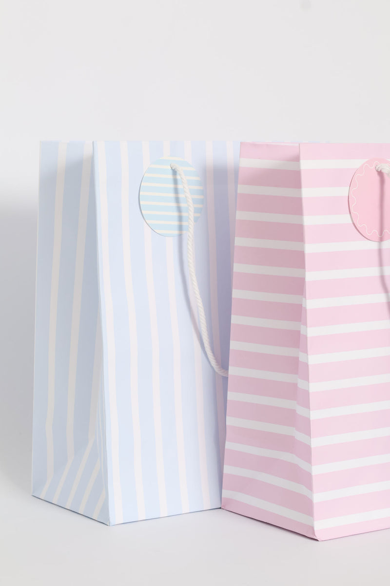 4 Pack Pastel Floral Stripe Bags - Multi