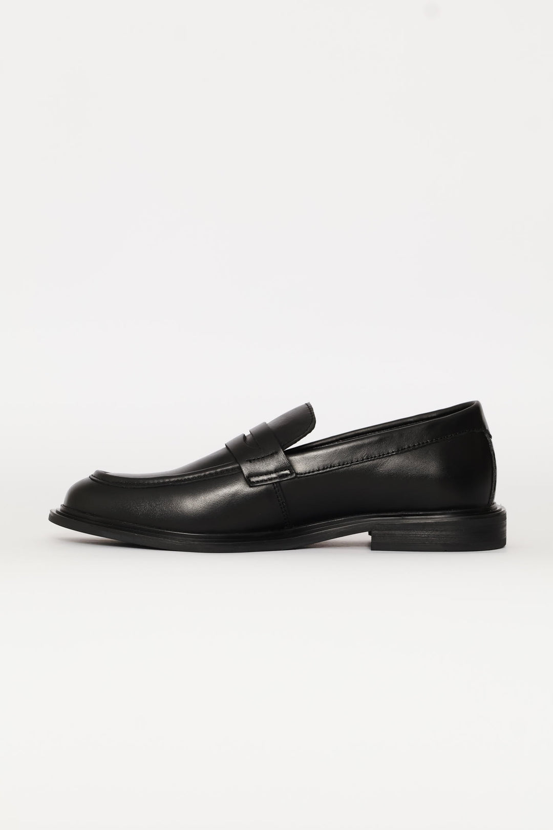 Leather Formal Penny Moccasin - Black
