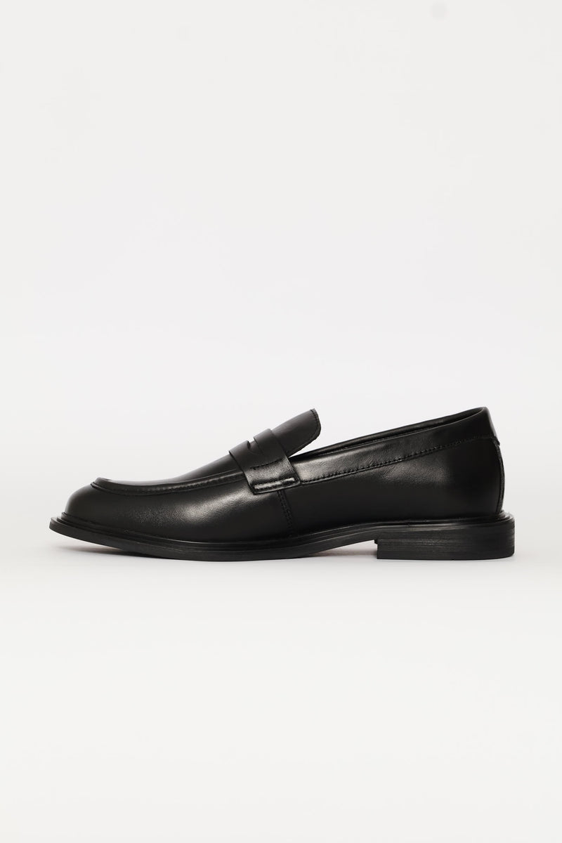 Leather Formal Penny Moccasin - Black