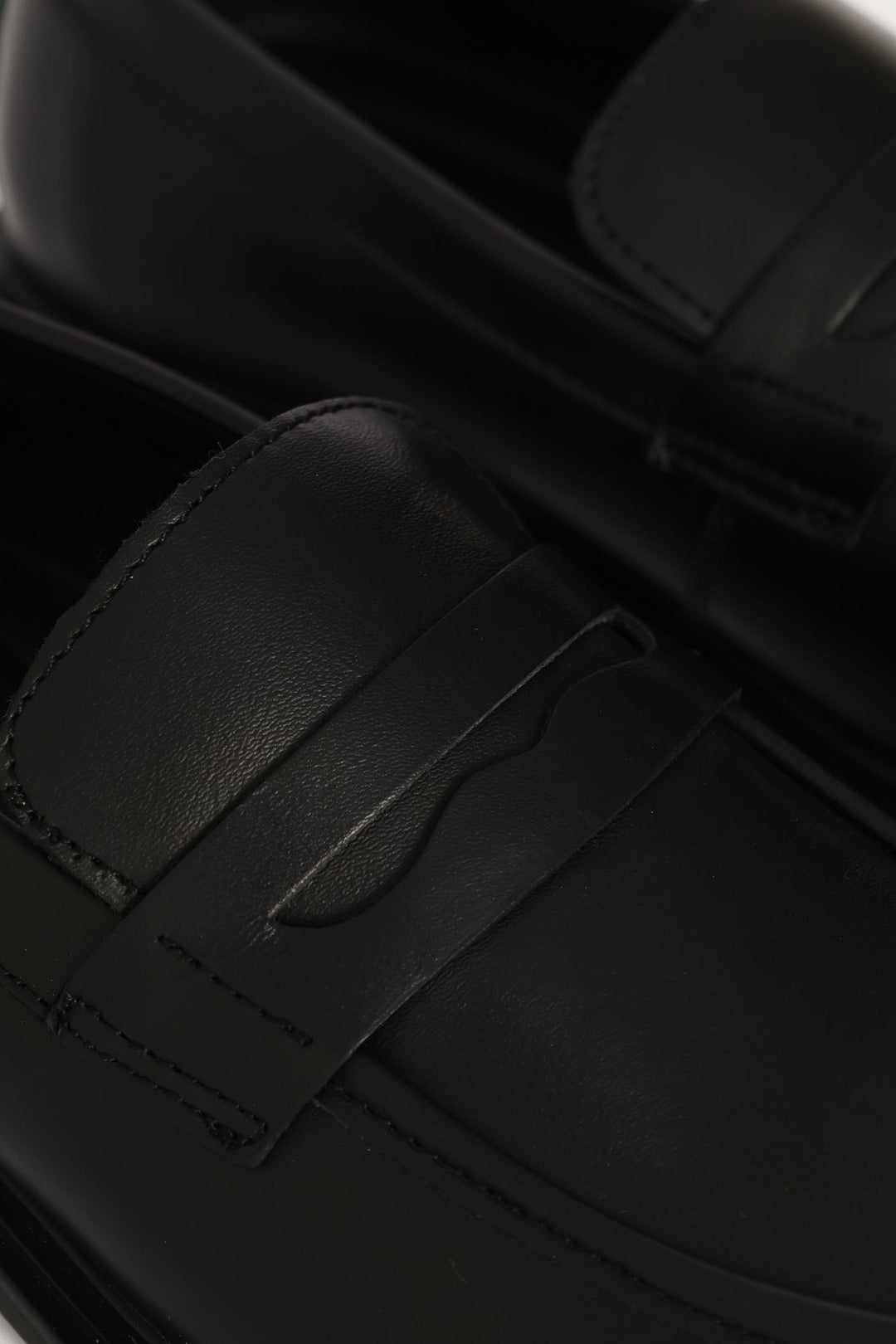 Leather Formal Penny Moccasin - Black