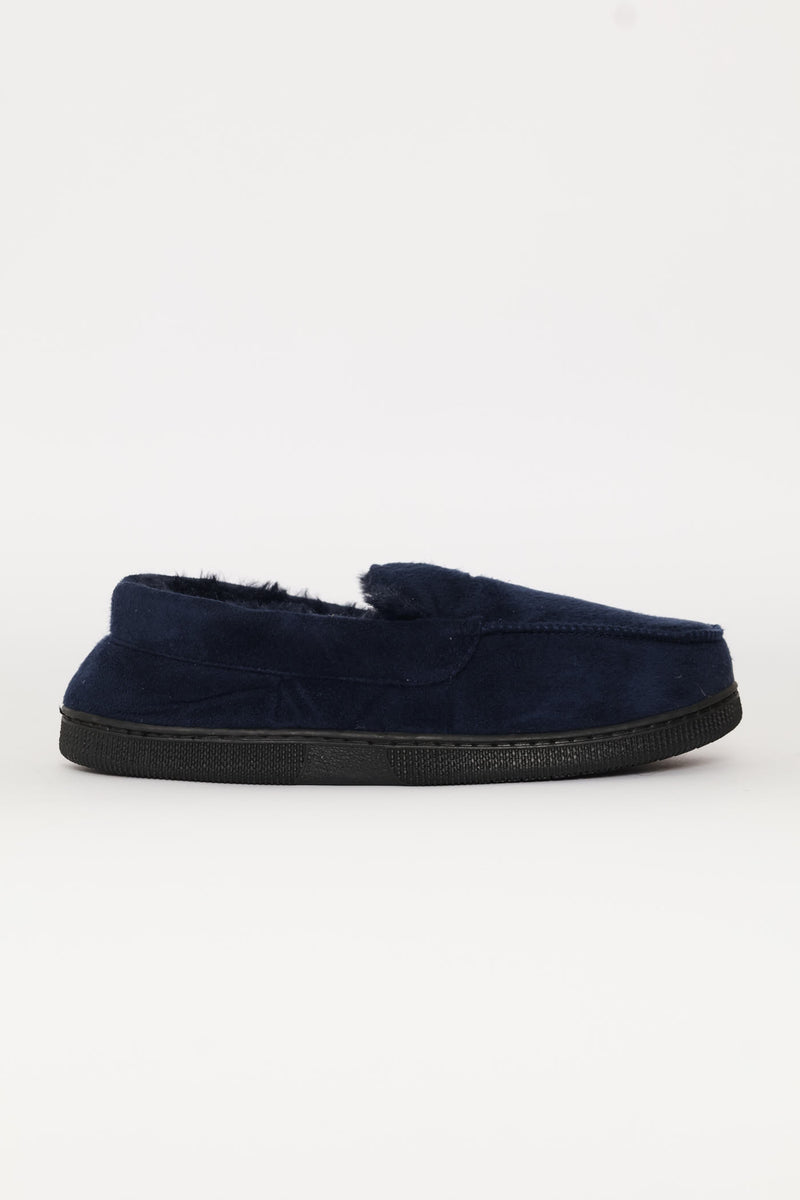 Plain Closed Back Slipper - Navy