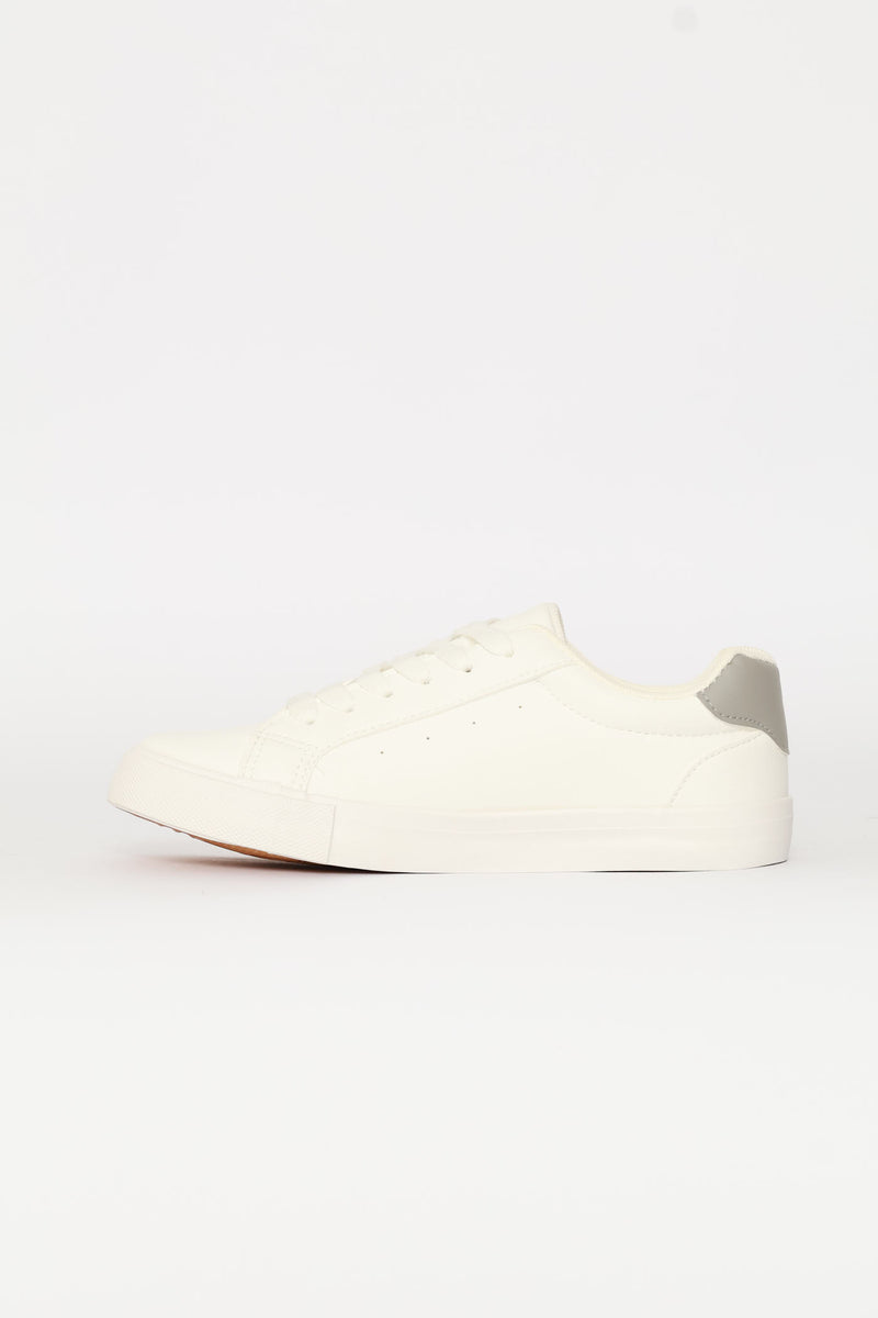 Boys Vulcanised Sneaker - White/Grey