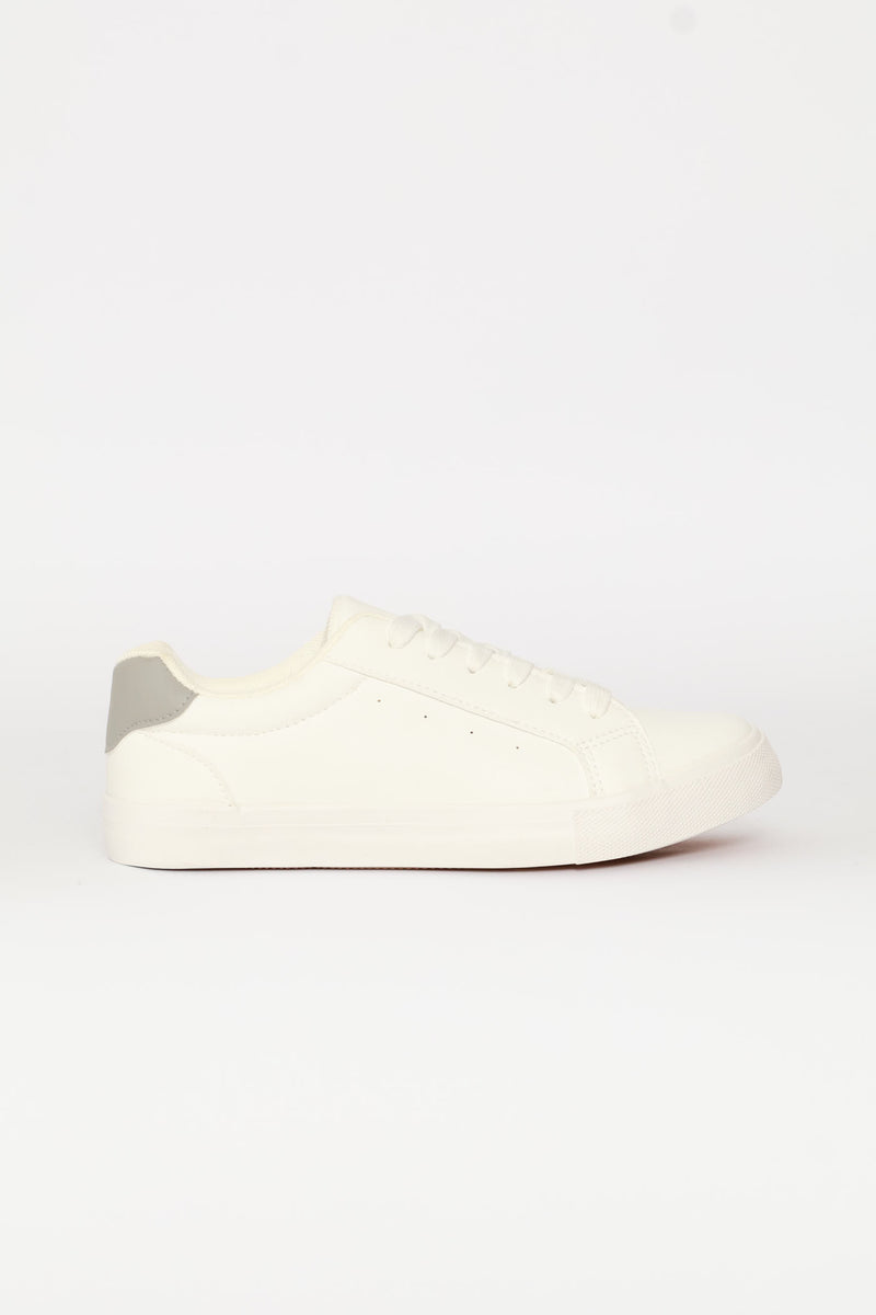 Boys Vulcanised Sneaker - White/Grey