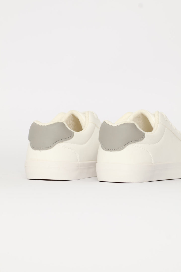 Boys Vulcanised Sneaker - White/Grey