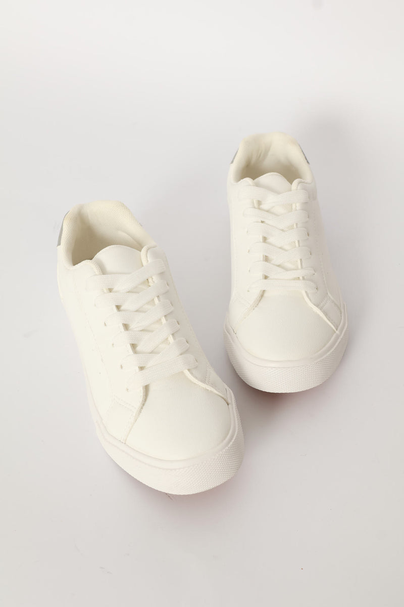Boys Vulcanised Sneaker - White/Grey