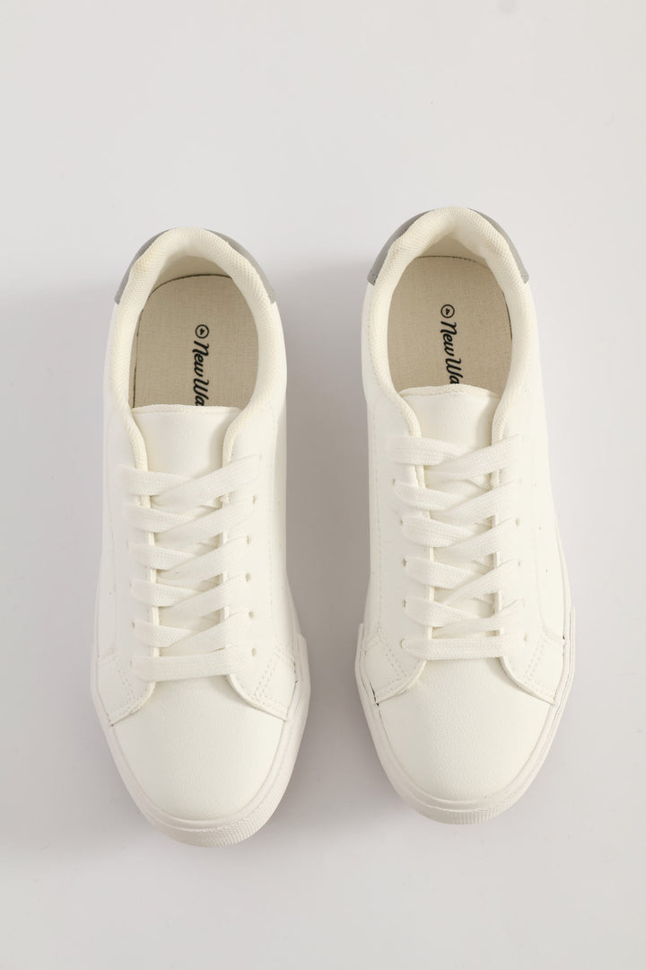 Boys Vulcanised Sneaker - White/Grey