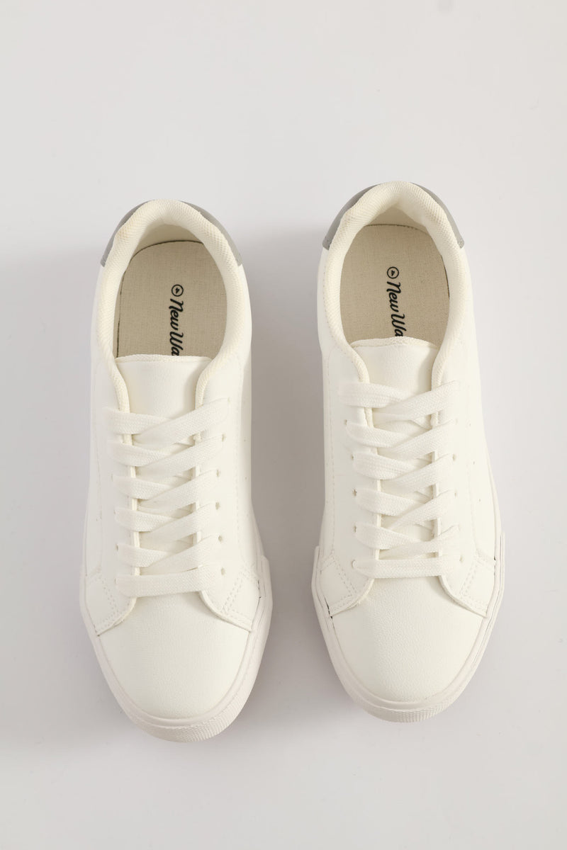 Boys Vulcanised Sneaker - White/Grey