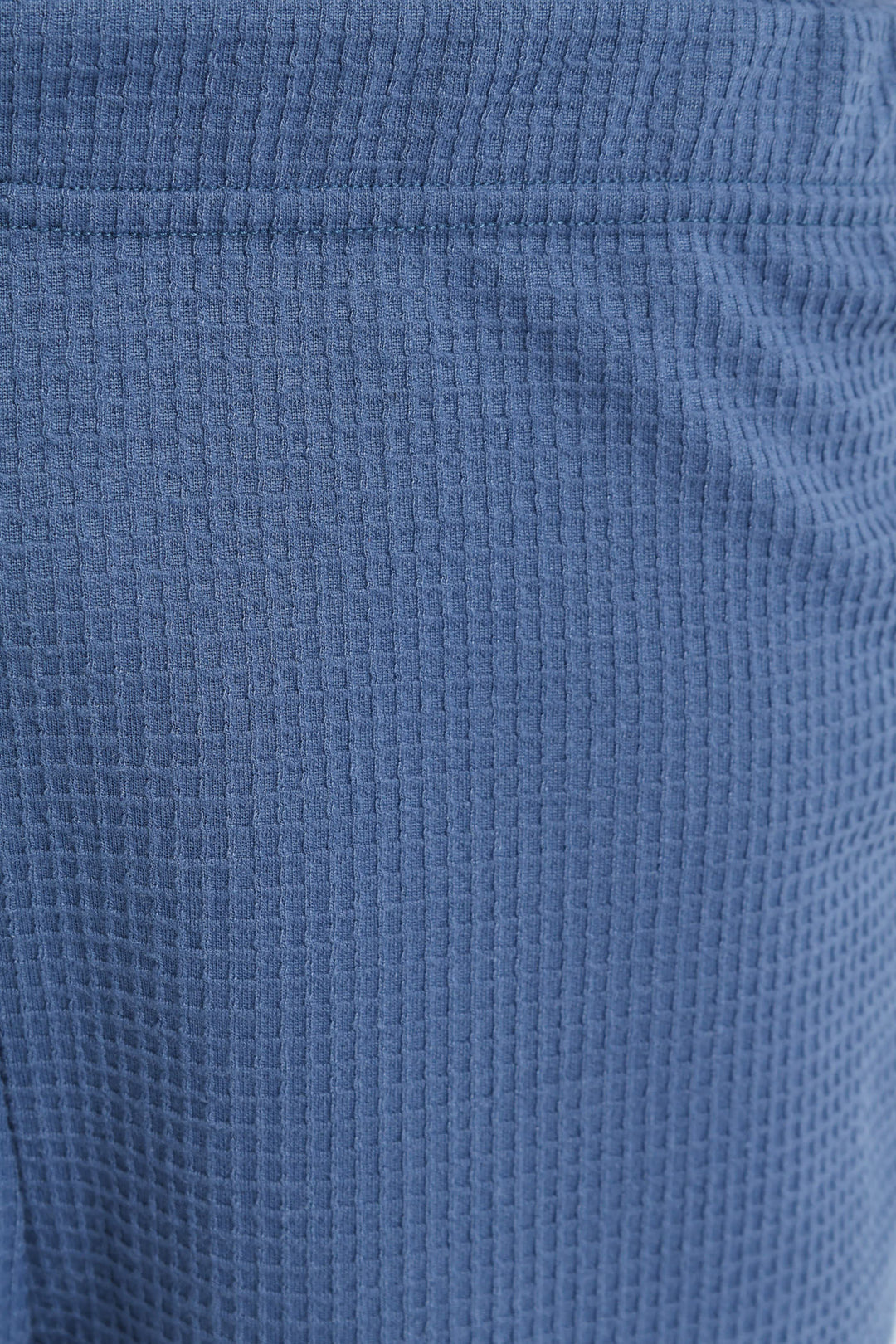 Boys Long Sleeve Long Bottom Waffle Sleep Set - Blue