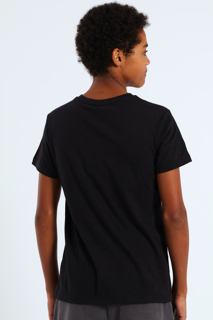 Boys Mr Beast Geo Print T-Shirt - Black