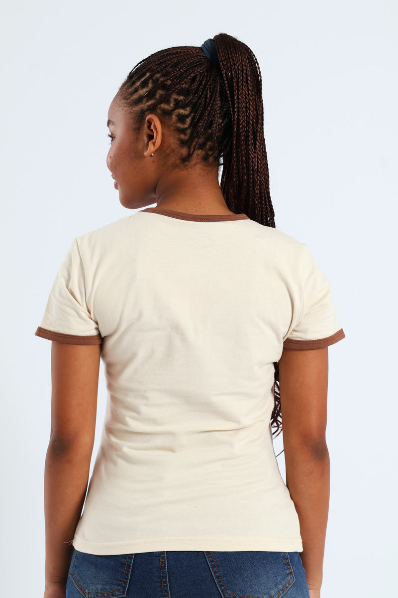 Girls Paris Studio Tee - Stone