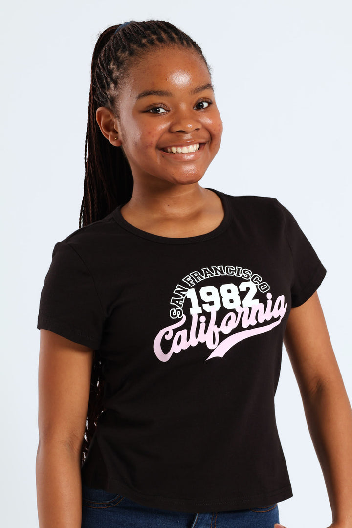 Girls California Tee - Black
