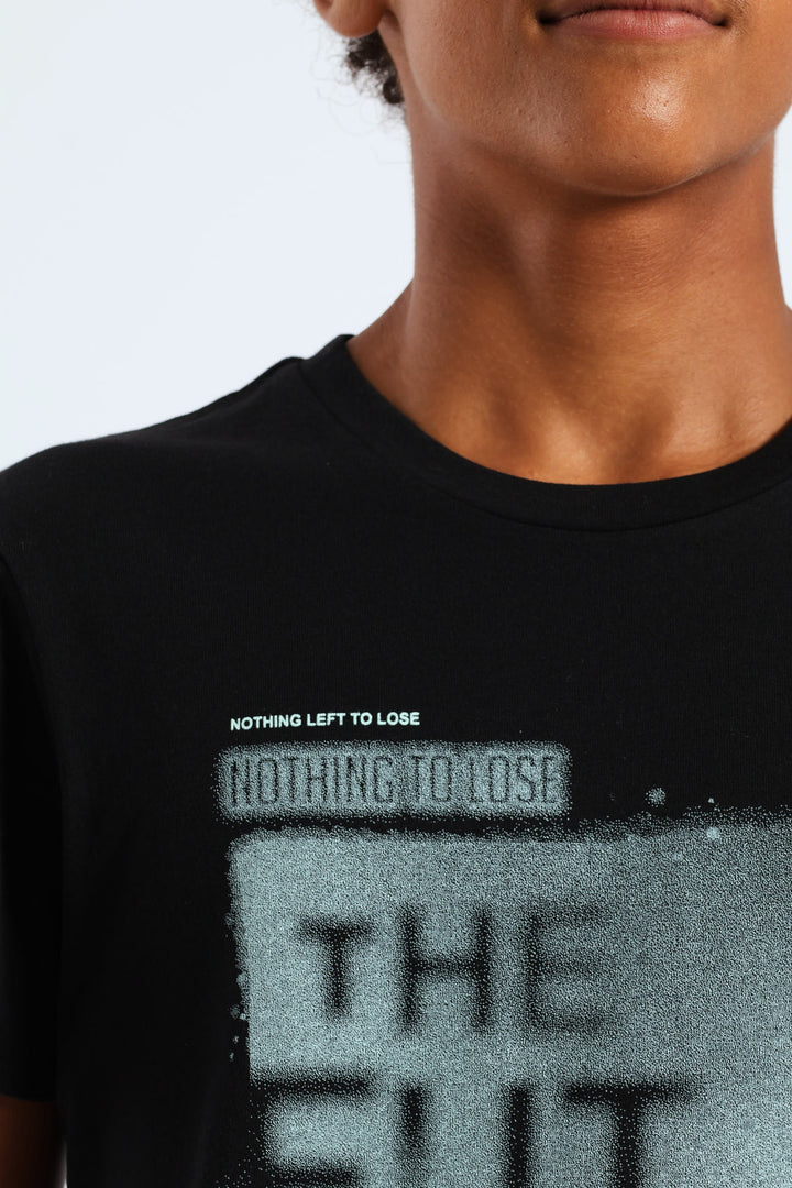 Boys Future Is Now Print Tee - Black