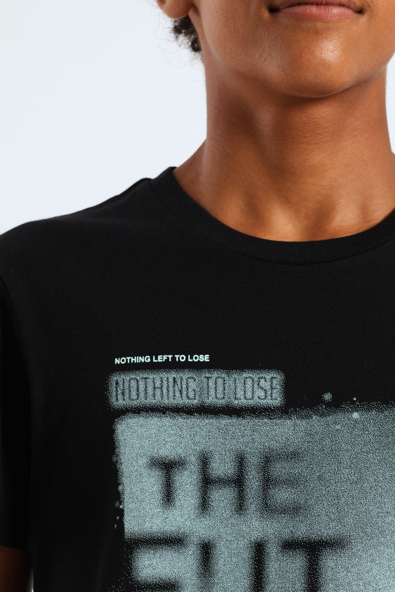 Boys Future Is Now Print Tee - Black