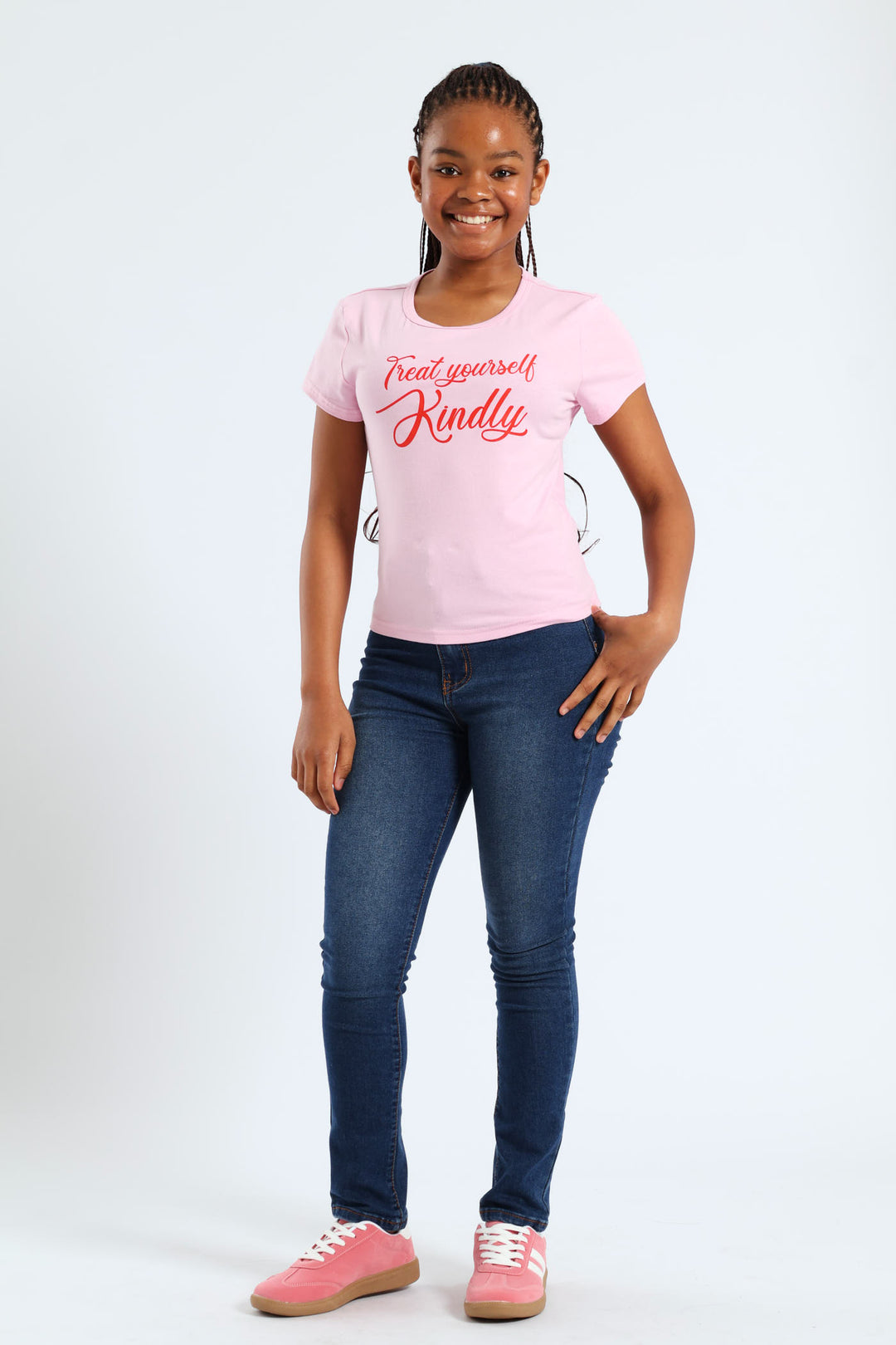 Girls Treat Yourself Tee - Pink