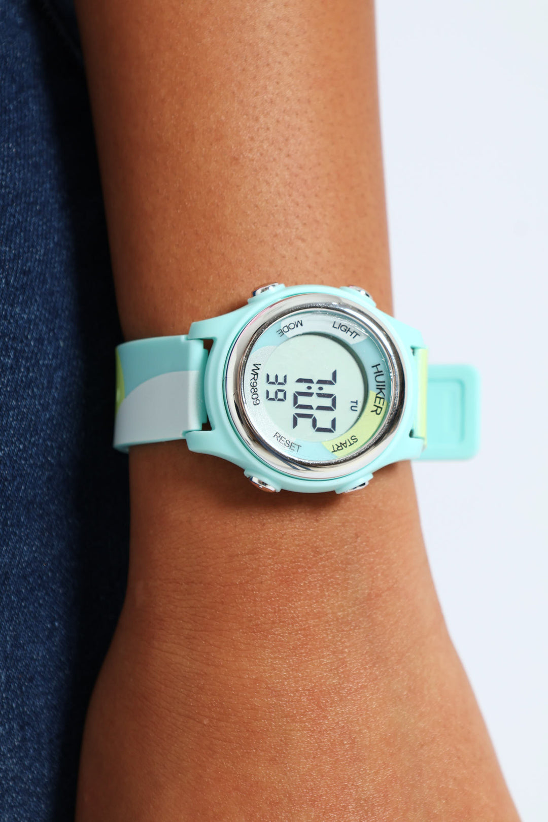 Girls Camouflage Led Watch - Blue